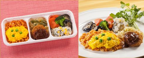 ウーディッシュ「五穀のオムライスとミニメンチ」