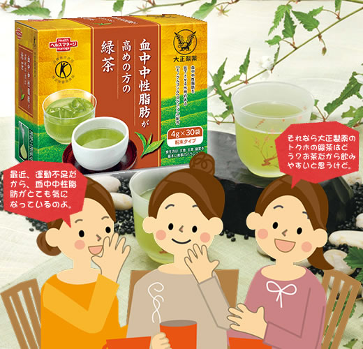 大正製薬の血中中性脂肪が高めの方の緑茶タイトル