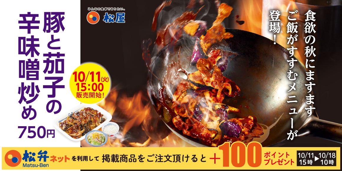 【松屋】「豚と茄子の辛味噌炒め」