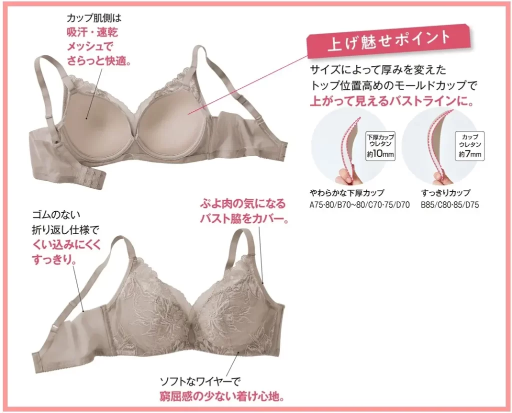 セシール『バストが上がって見えるブラ(超ソフトワイヤー入り・フルカップ)』