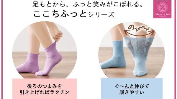 『ここち履きつまみソックス・色違い2足組』『ここち伸びソックス・色違い2足組』セシールから新発売